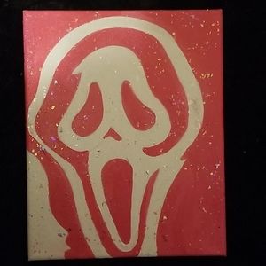 Pink/sparkly Ghost face painting